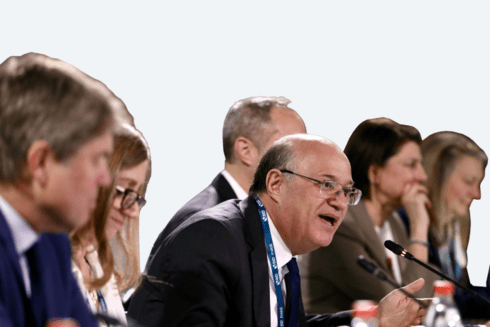 IDB president in a meeting - In Focus - Inter American Development Bank - IDB