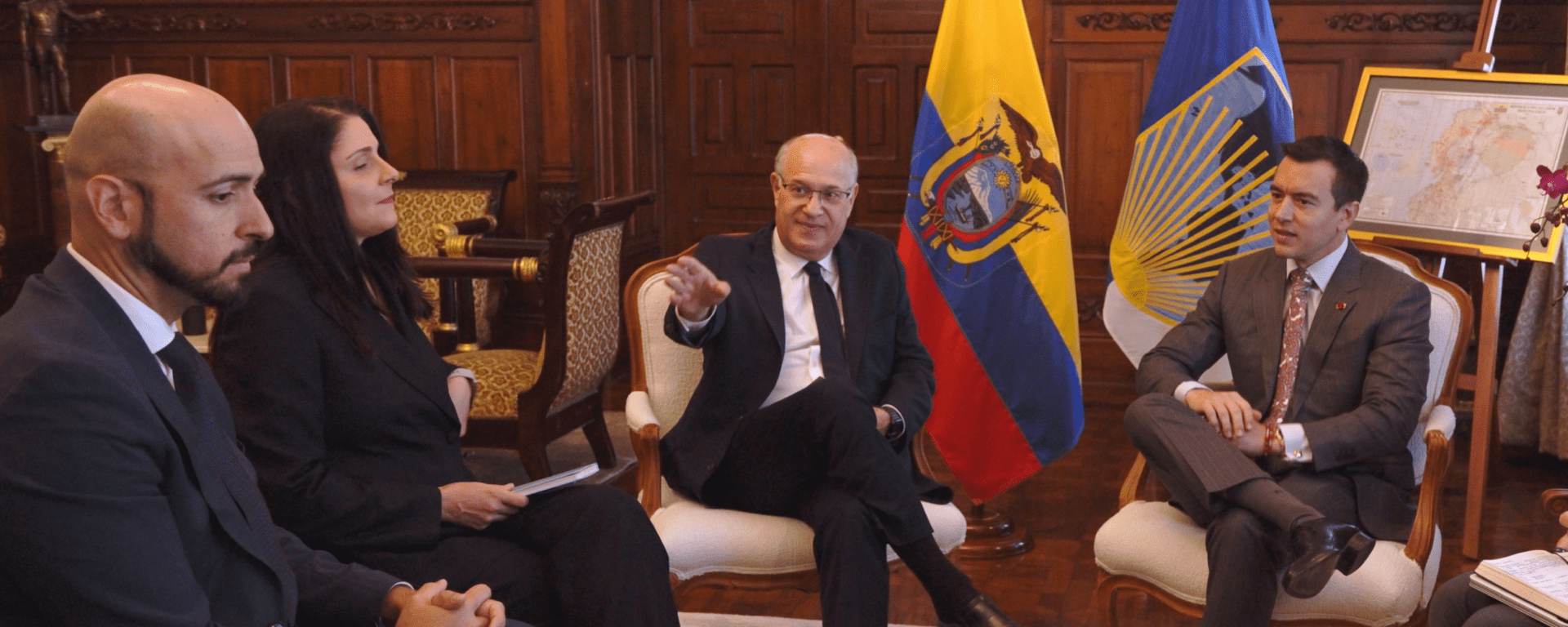 Executives meeting presentation in a conference room - Inter American Development Bank - Productivity Growth