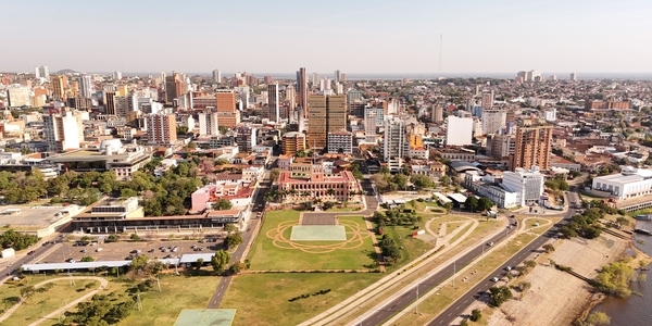 Aerial view of Asuncion, Paraguay