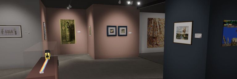 Image of a room in a Gallery of Art displaying paintings - Digital Transformation - Inter-American Development Bank - IDB