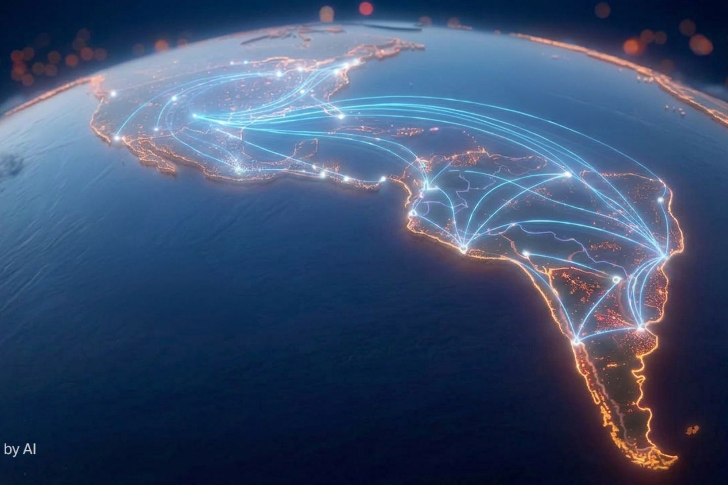 Satellite view of South America 