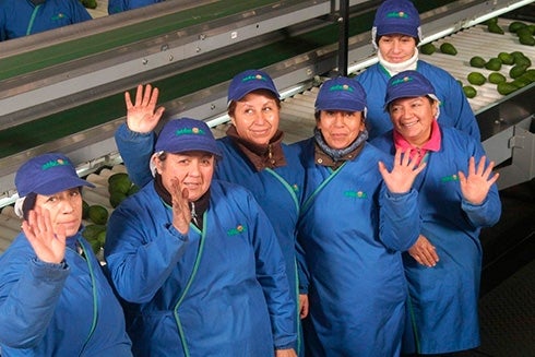 A group of women in blue uniforms