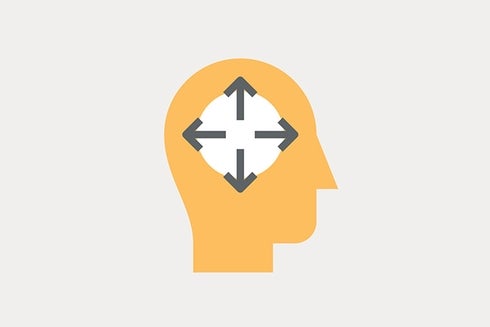 Illustration of a head with expanding arrows - Inter-American Development Bank - IDB